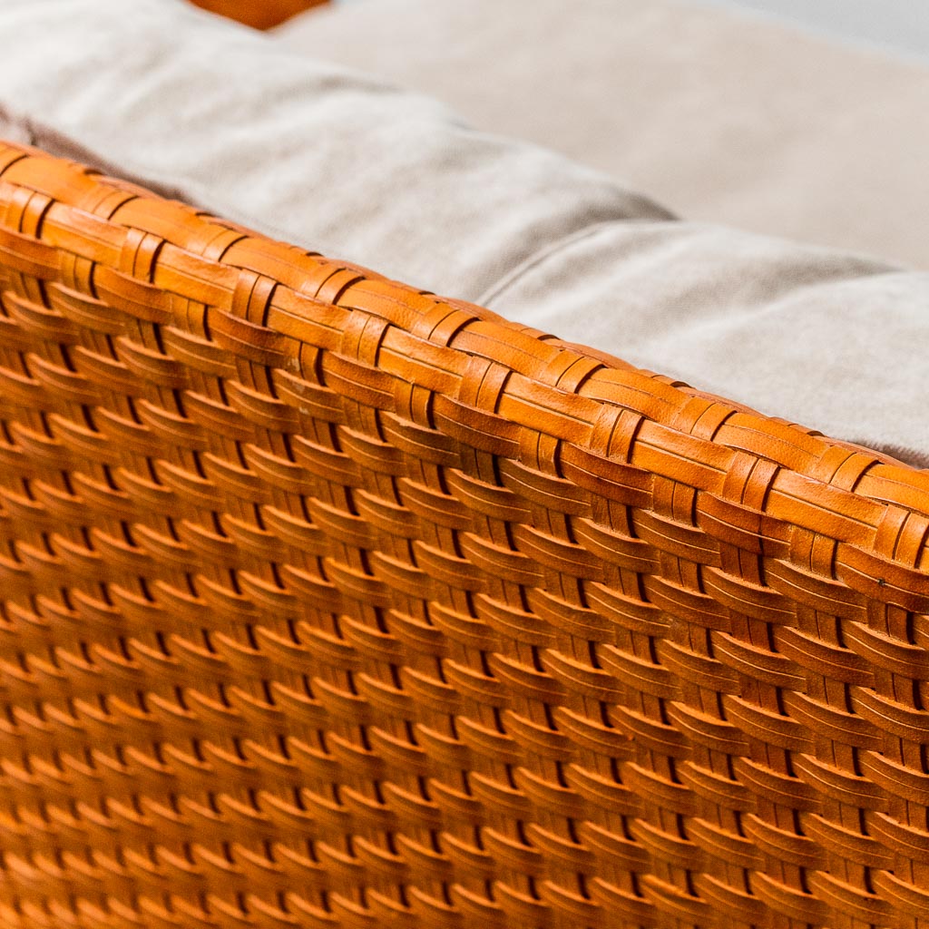2 Seater Woven Sofa By Tito Angioli 90s Vintage Modern