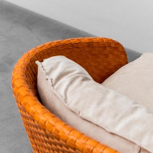 2 Seater Woven Sofa By Tito Angioli 90s Vintage Modern