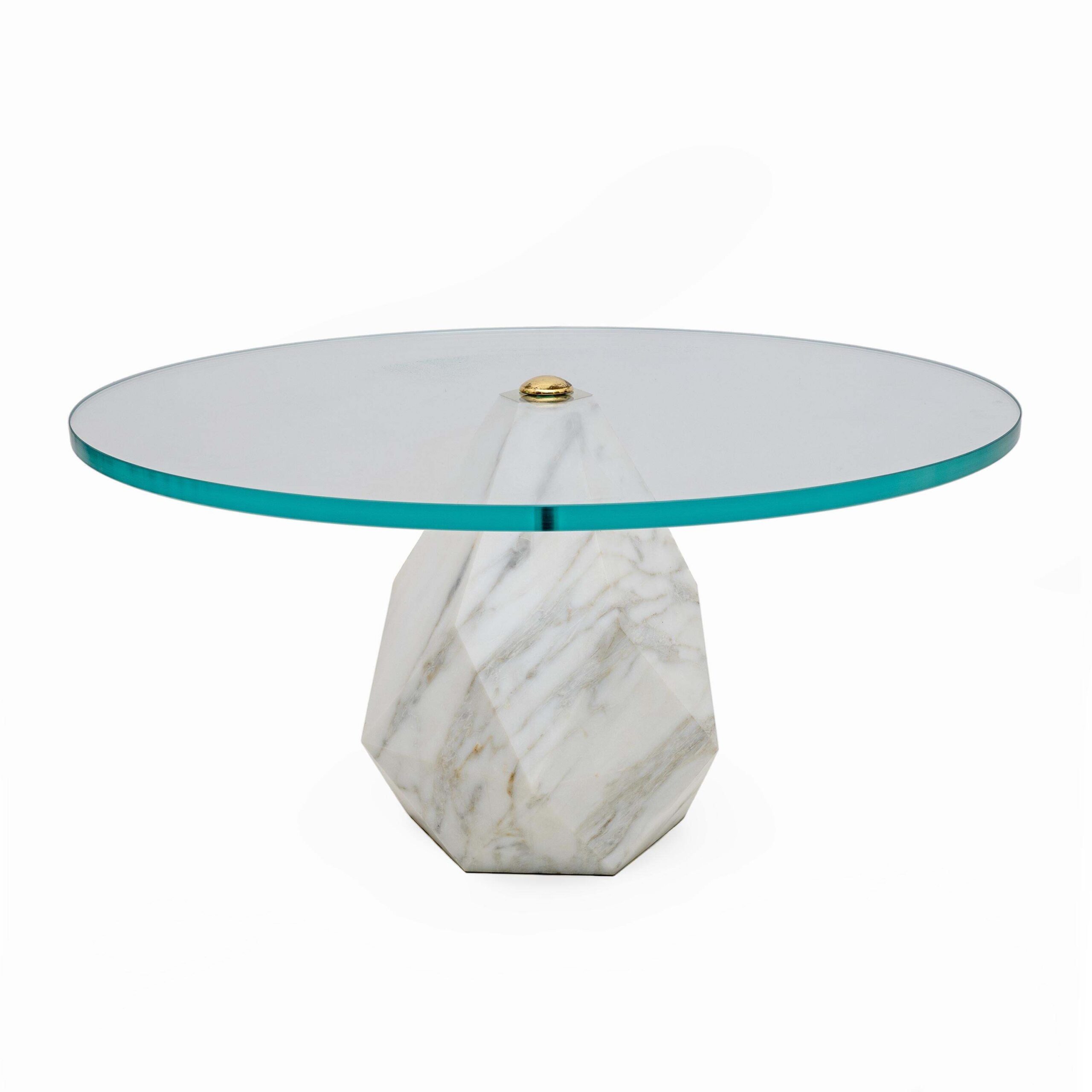 Mid Century Modern Italian Carrara Marble Coffee Table, 1970s, Two Available