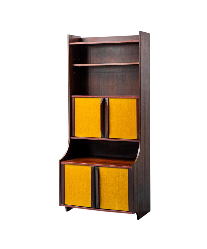 Mobile Bookcase Wood Fabric 60s Vintage Modern Antiques