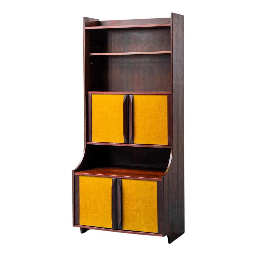 Mobile Bookcase Wood Fabric 60s Vintage Modern Antiques