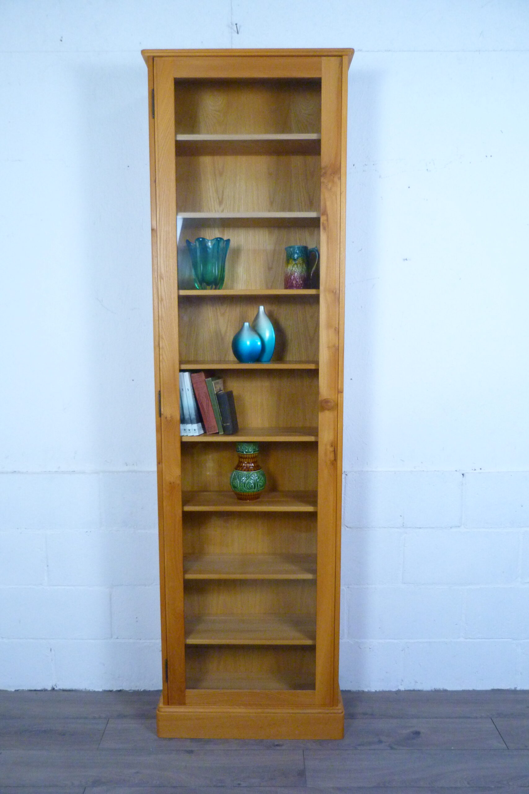 Tall Elm Mid-Century Glazed Display Bookcase