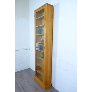 Tall Elm Mid-Century Glazed Display Bookcase