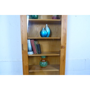 Tall Elm Mid-Century Glazed Display Bookcase