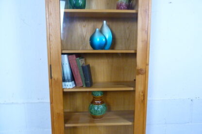Tall Elm Mid-Century Glazed Display Bookcase - Image 5
