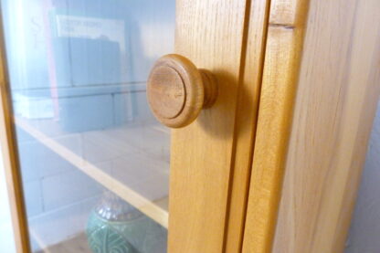 Tall Elm Mid-Century Glazed Display Bookcase - Image 7