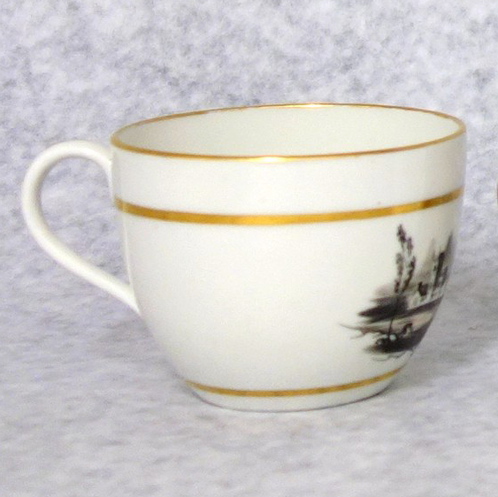 A good, unusual & fine antique Georgian porcelain hand painted Cup & Saucer C.1805