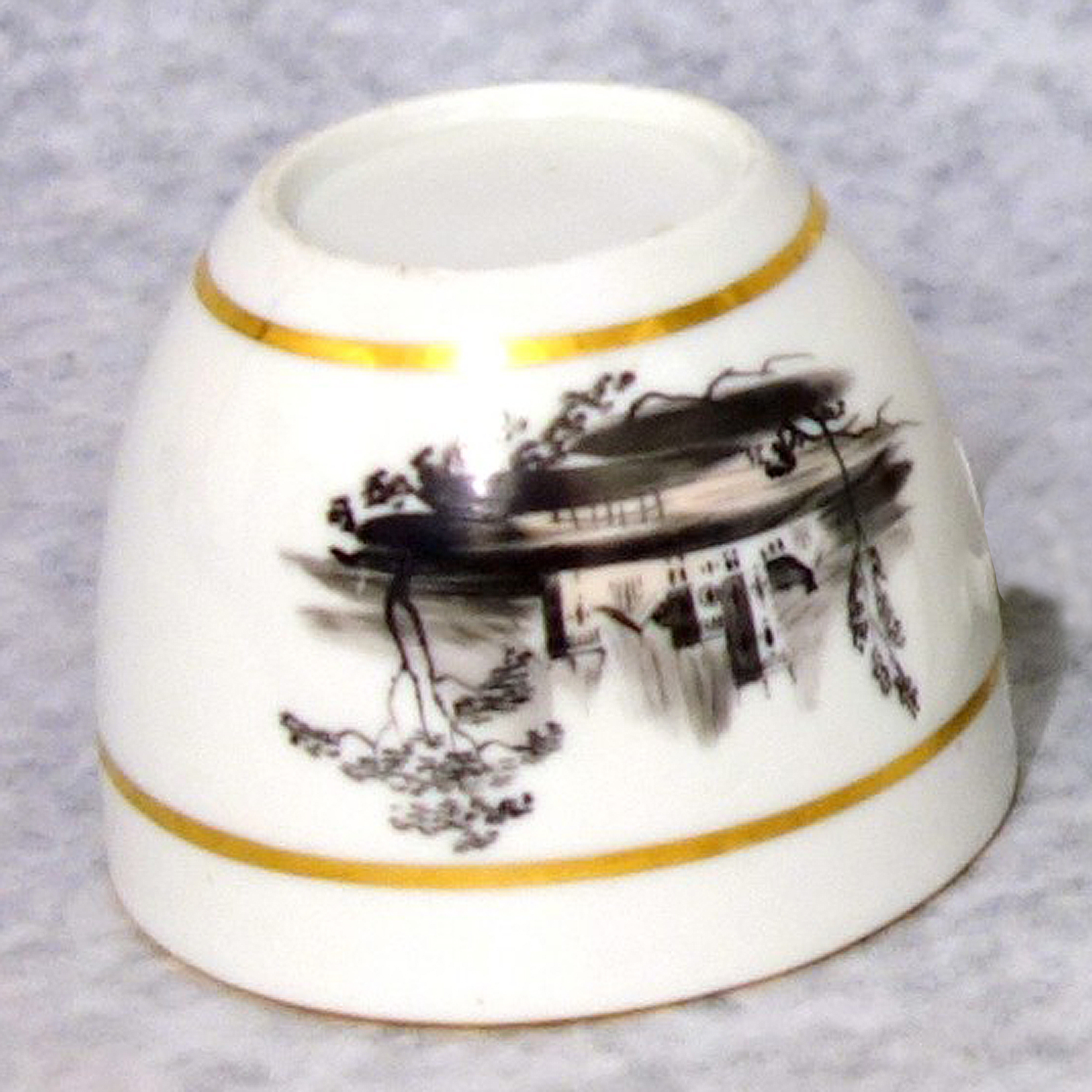 A good, unusual & fine antique Georgian porcelain hand painted Cup & Saucer C.1805