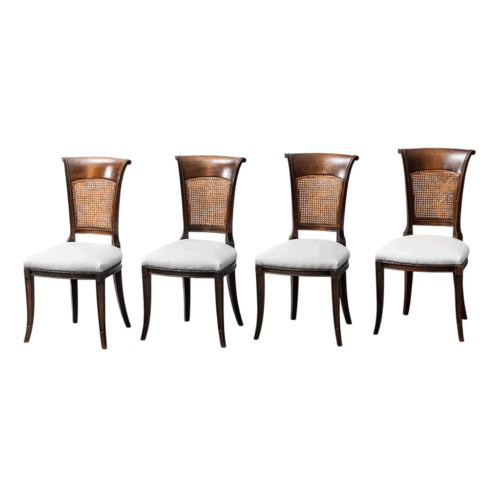 Set Of 4 White Skai Chairs Of Vienna 1950s Vintage