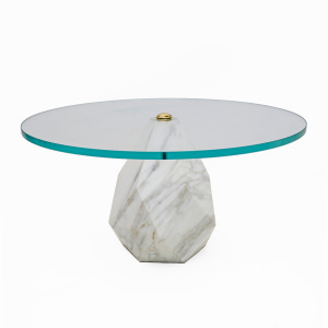Mid Century Modern Italian Carrara Marble Coffee Table, 1970s, Two Available
