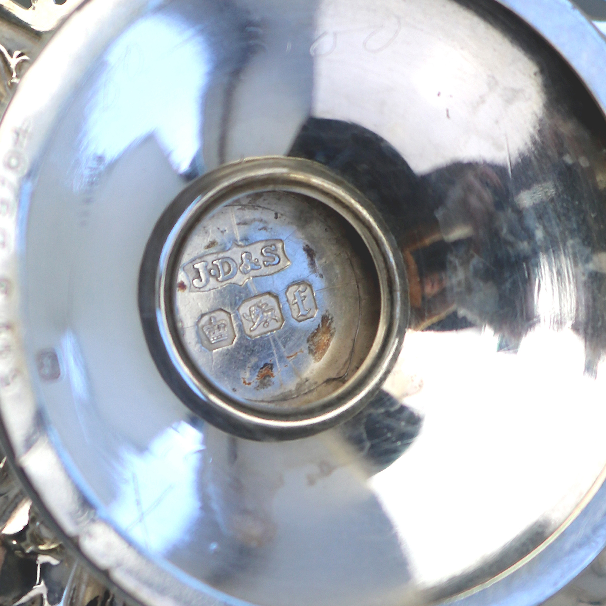 A good antique Victorian English solid silver pierced Tazza Dish 90g C.1898