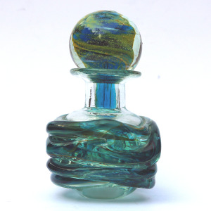 A good mid-century Mdina art glass sea & sand Michael Harris design Scent Bottle C.1970+