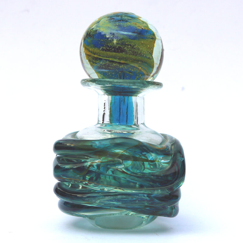 A good mid-century Mdina art glass sea & sand Michael Harris design Scent Bottle C.1970+