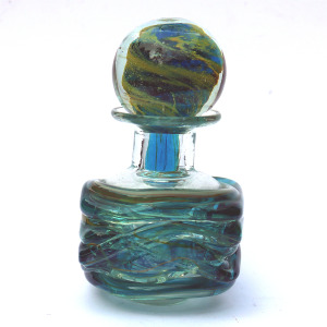 A good mid-century Mdina art glass sea & sand Michael Harris design Scent Bottle C.1970+
