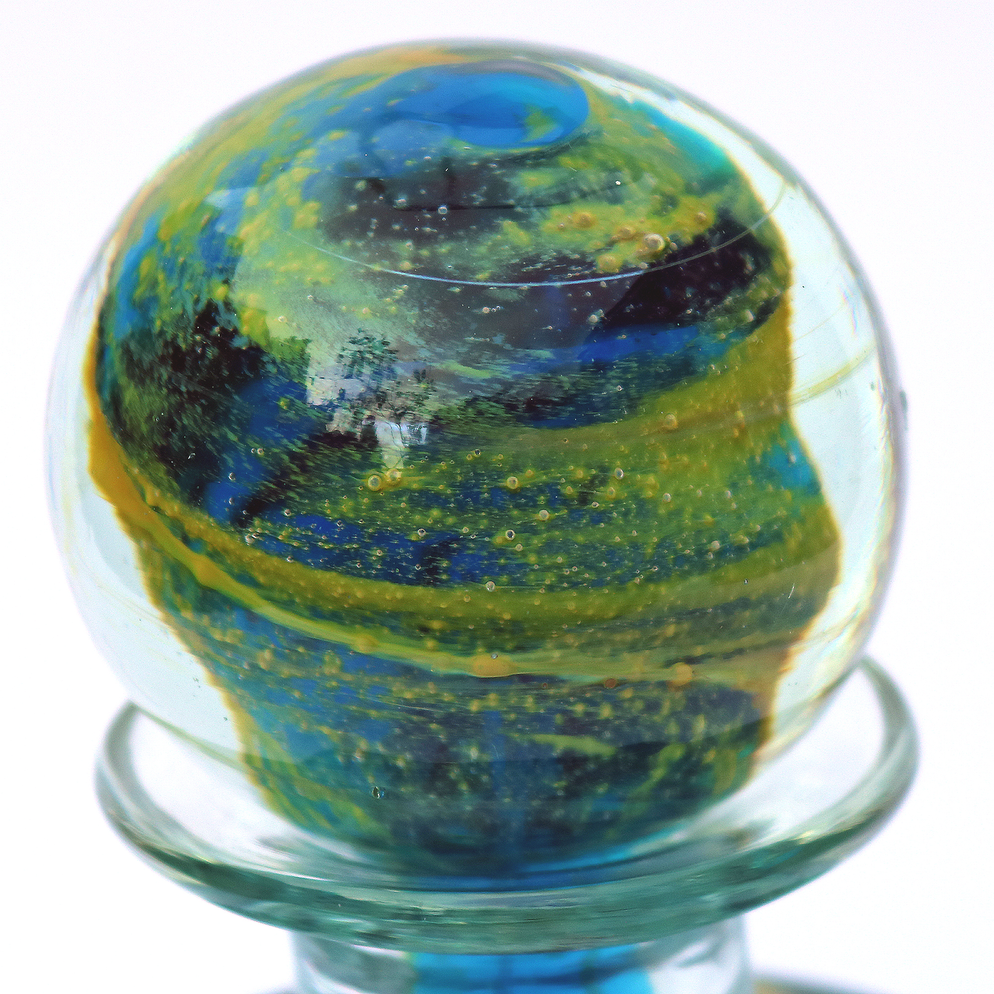 A good mid-century Mdina art glass sea & sand Michael Harris design Scent Bottle C.1970+