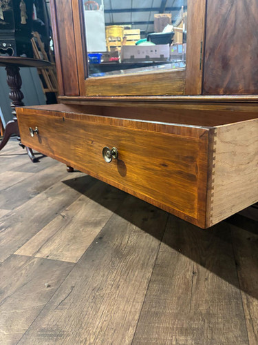 Antique Continental Walnut & Mahogany Wardrobe