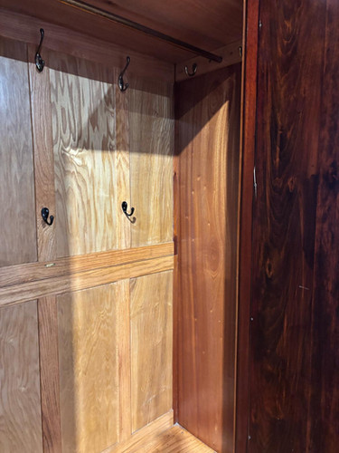 Antique Continental Walnut & Mahogany Wardrobe