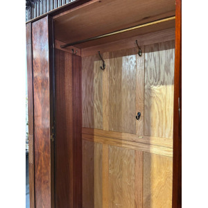 Antique Continental Walnut & Mahogany Wardrobe