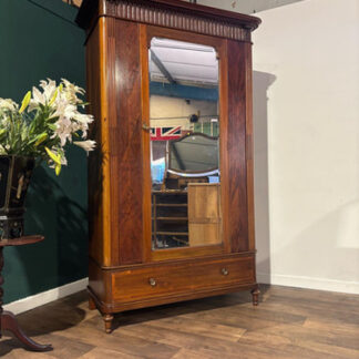 Antique Continental Walnut & Mahogany Wardrobe