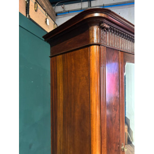 Antique Continental Walnut & Mahogany Wardrobe