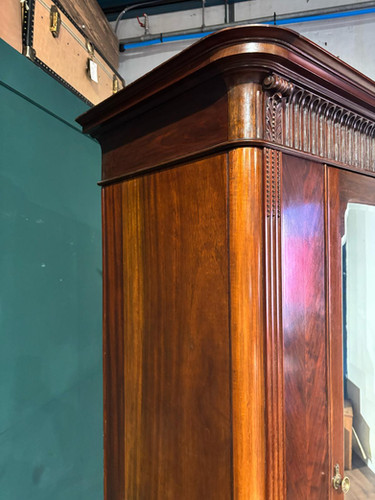 Antique Continental Walnut & Mahogany Wardrobe