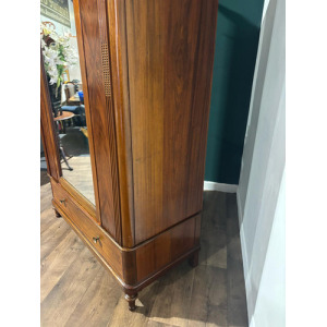 Antique Continental Walnut & Mahogany Wardrobe