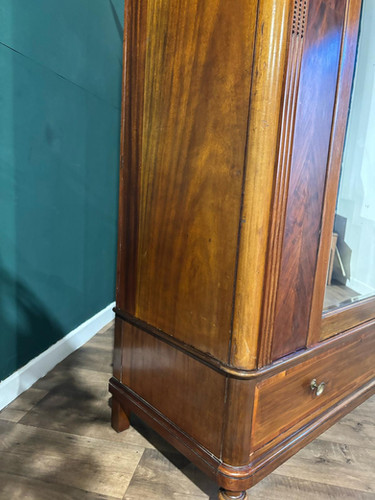 Antique Continental Walnut & Mahogany Wardrobe