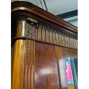 Antique Continental Walnut & Mahogany Wardrobe