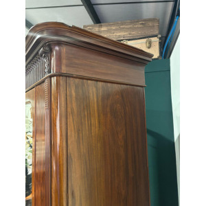 Antique Continental Walnut & Mahogany Wardrobe