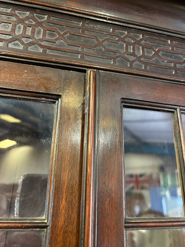 Antique Mahogany Corner Display Cabinet