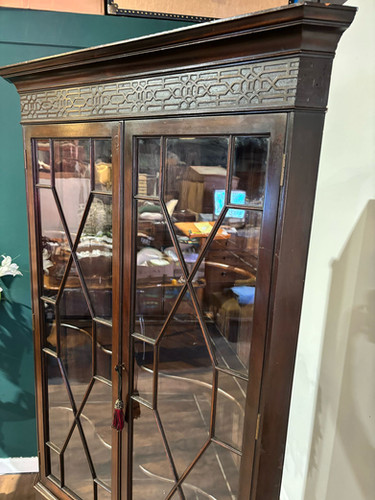 Antique Mahogany Corner Display Cabinet