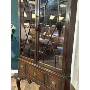 Antique Mahogany Corner Display Cabinet