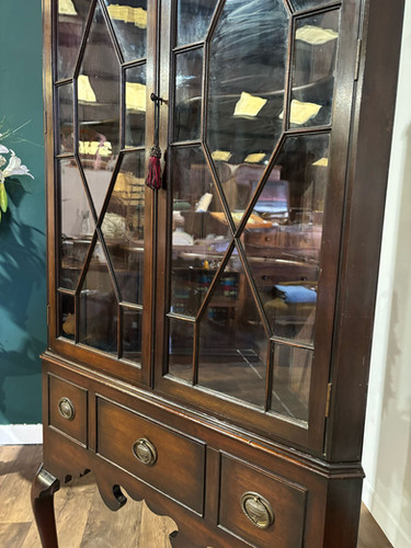 Antique Mahogany Corner Display Cabinet