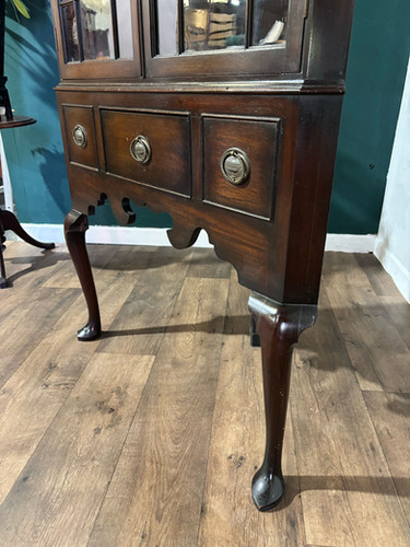 Antique Mahogany Corner Display Cabinet