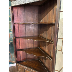 Antique Mahogany Corner Display Cabinet