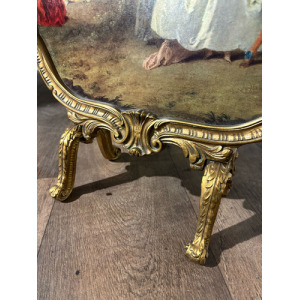 Antique Reproduction Painted Gilt Fire Screen