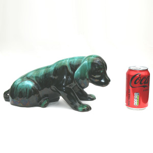 A very large vintage Canadian Blue Mountain pottery Dog 35cm C.20thC