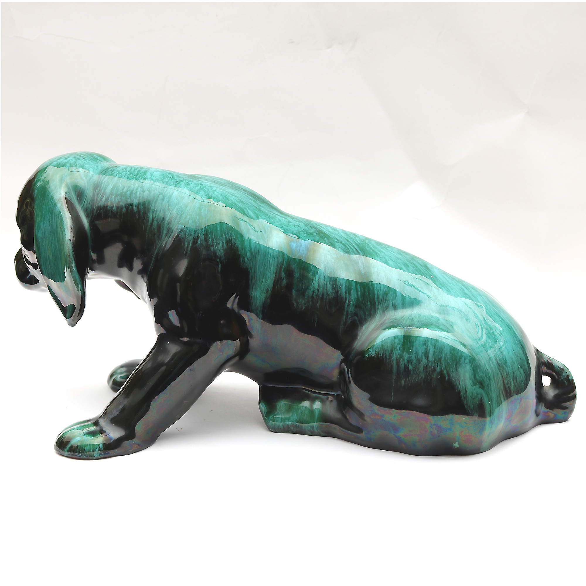 A very large vintage Canadian Blue Mountain pottery Dog 35cm C.20thC