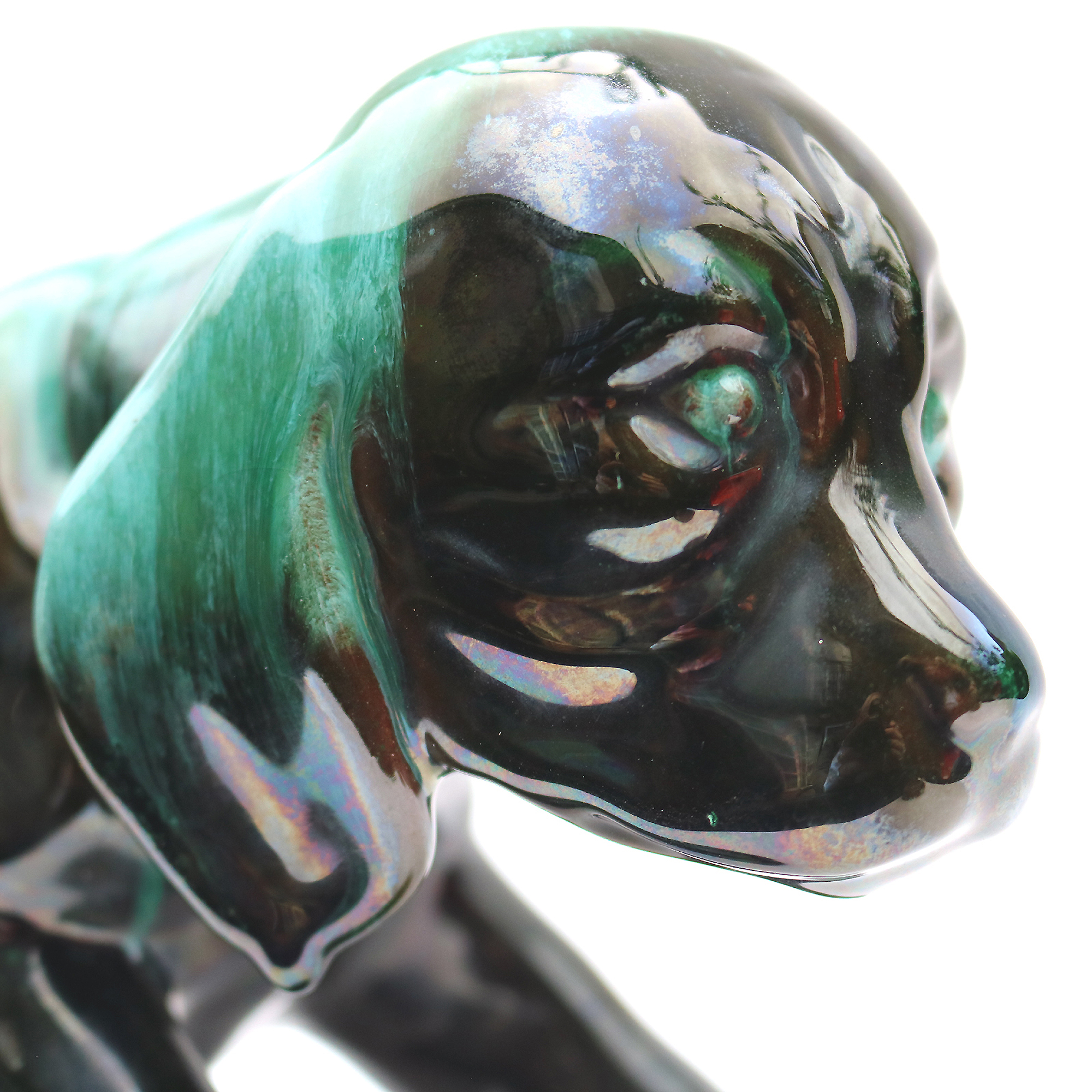 A very large vintage Canadian Blue Mountain pottery Dog 35cm C.20thC
