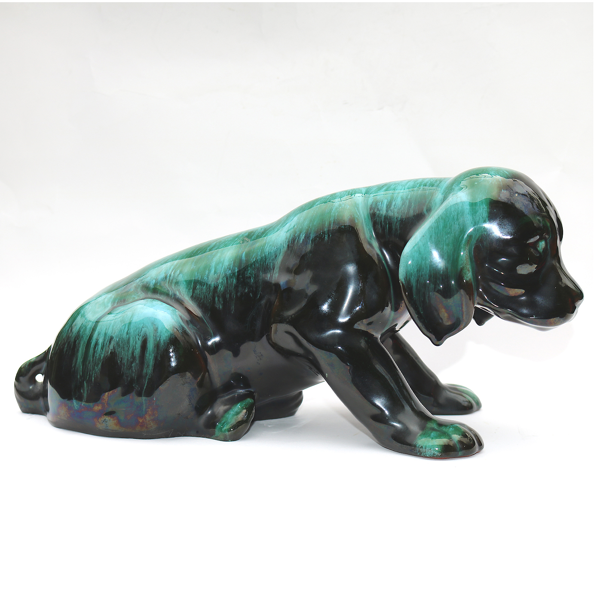 A very large vintage Canadian Blue Mountain pottery Dog 35cm C.20thC