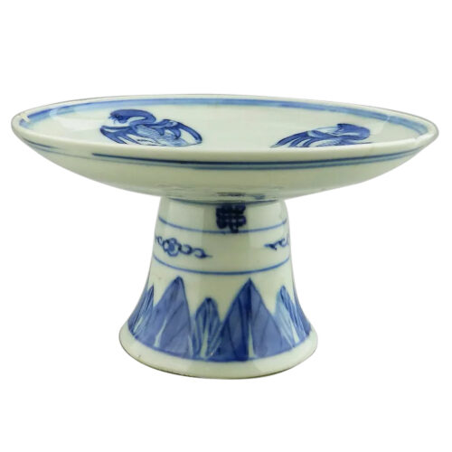 An attractive antique Chinese porcelain 4-character Qing Tazza / Comport C.19thC