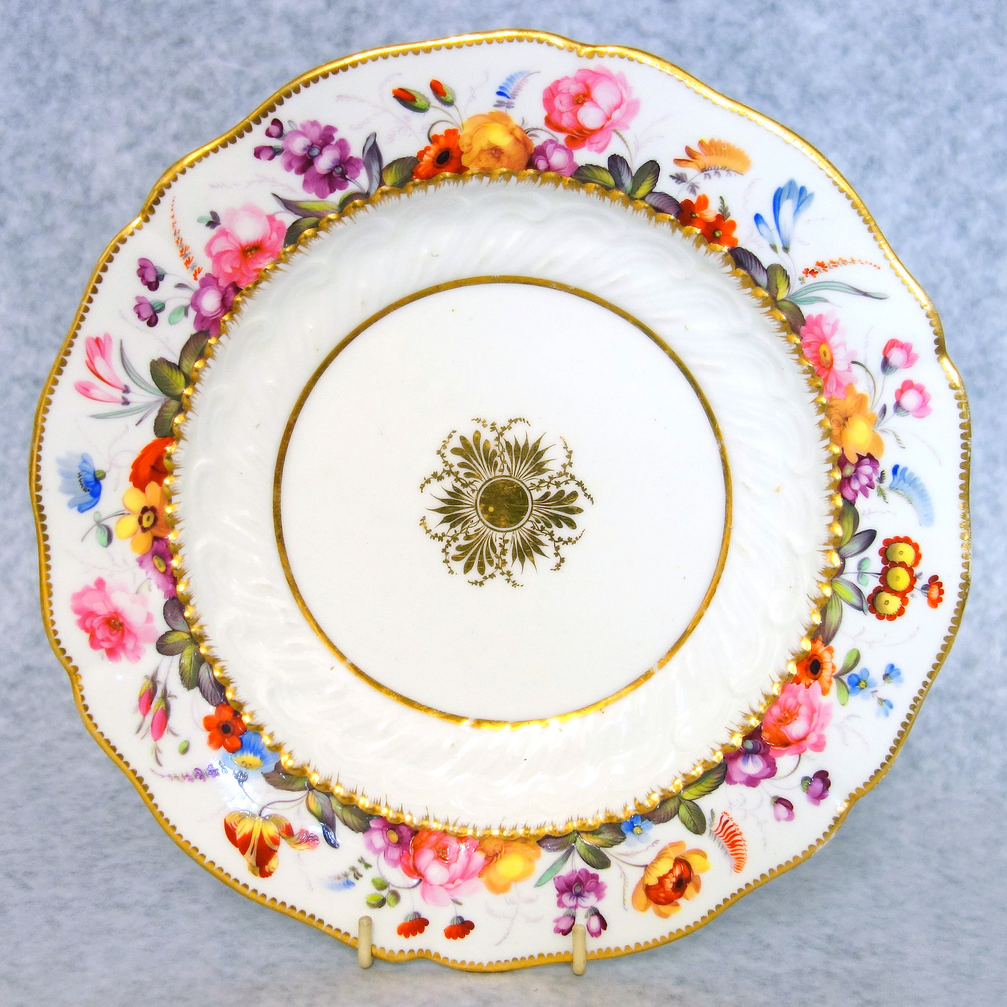A fine antique John Rose Coalport hockey sticks porcelain David Evans Plate C.1820