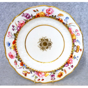 A fine antique John Rose Coalport hockey sticks porcelain David Evans Plate C.1820