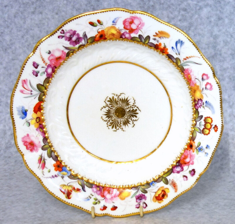 A fine antique John Rose Coalport hockey sticks porcelain David Evans Plate C.1820