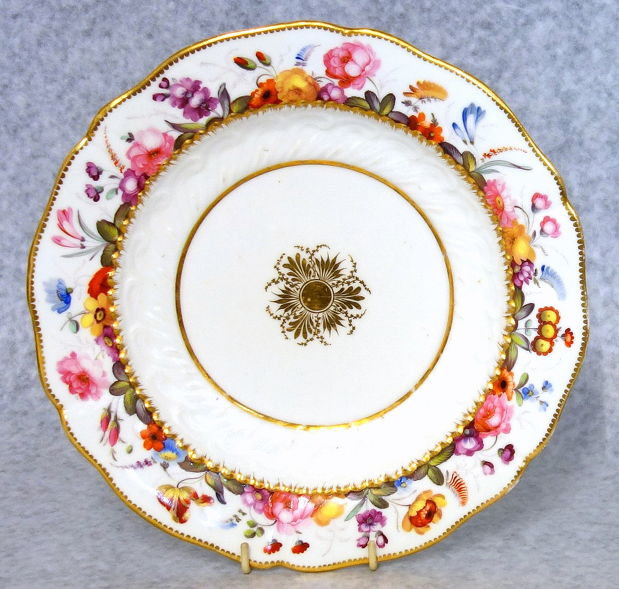 A fine antique John Rose Coalport hockey sticks porcelain David Evans Plate C.1820