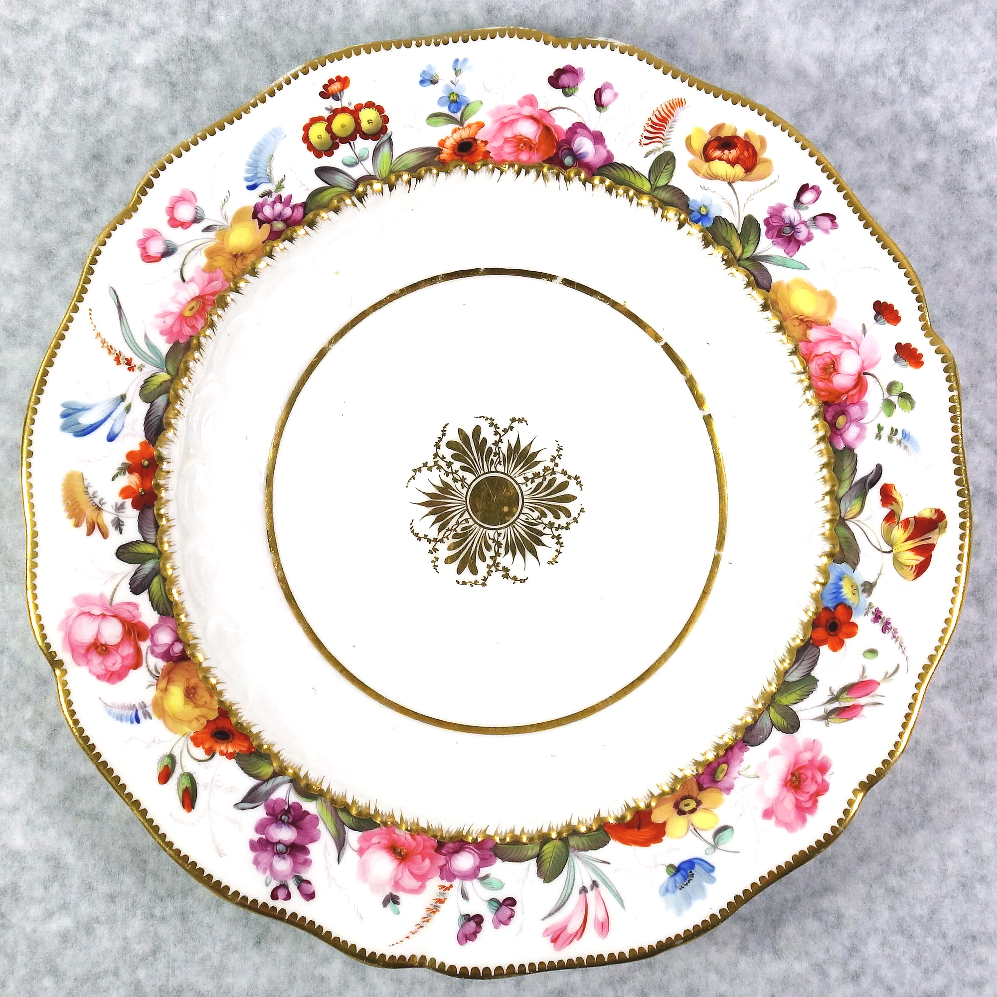 A fine antique John Rose Coalport hockey sticks porcelain David Evans Plate C.1820