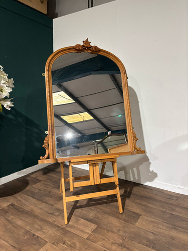 Contemporary Pine Dome Top Mirror