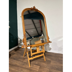 Contemporary Pine Dome Top Mirror
