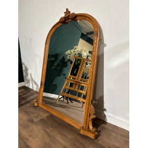 Contemporary Pine Dome Top Mirror