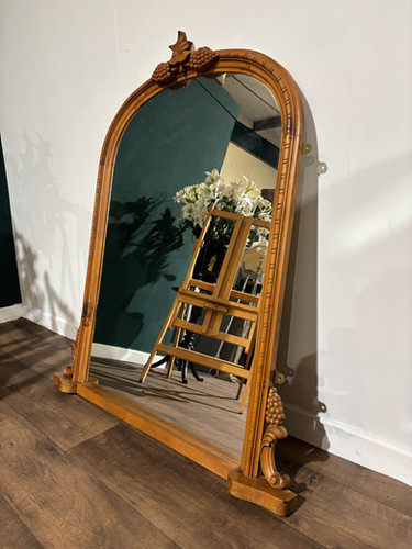 Contemporary Pine Dome Top Mirror